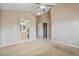 Spacious main bedroom with a view into the bathroom and a large closet at 3208 Paragon Pointe St, Las Vegas, NV 89129