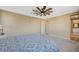 Bedroom with neutral colored walls and carpet, and a ceiling fan at 3356 Dalmore St, Henderson, NV 89044