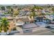 Aerial view of the property showcasing it's proximity to downtown, the pool, and the neighborhood at 5399 Surrey St, Las Vegas, NV 89119