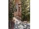 Charming front entrance framed by trees, with a glass-paneled door and stylish outdoor lighting at 5748 Spring Ranch Pkwy, Las Vegas, NV 89118