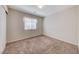 Bedroom featuring light walls, carpet flooring, and natural light from a window at 6028 Stern Cove Ct, North Las Vegas, NV 89031