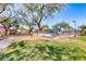 Playground and park area with lush trees, play structures and a walking path at 6028 Stern Cove Ct, North Las Vegas, NV 89031