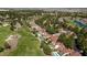 Overhead image of community houses nestled alongside a golf course, complemented by mature trees and manicured lawns at 7999 Pinnacle Peak Ave, Las Vegas, NV 89113