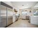 Bright and modern kitchen features stainless steel appliances, white cabinets, and quartz countertops at 7999 Pinnacle Peak Ave, Las Vegas, NV 89113