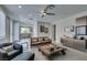 Spacious living room with an open layout, modern furnishings, stylish decor, and access to the kitchen at 7999 Pinnacle Peak Ave, Las Vegas, NV 89113