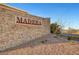 Stone monument sign for the Madera community at 8144 Skye Dragon St, Las Vegas, NV 89166