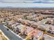 Panoramic aerial view of a community featuring tile roofs and solar panels at 9655 Shadow Cliff Ave, Las Vegas, NV 89166