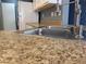 Close-up of the kitchen's stainless steel sink and granite countertop at 10047 Fine Fern St, Las Vegas, NV 89183