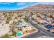Aerial view of the community showcasing neighborhood and mountain views at 1933 Orchard Valley Dr, Las Vegas, NV 89142