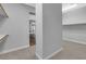 Large walk-in closet with white trim, open shelving, and carpeted floor at 380 Baratheon Ave, Las Vegas, NV 89183