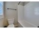 Bathroom with white subway tiles and black hardware at 3921 Painted Lady Ave, Las Vegas, NV 89141
