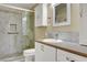 Bathroom featuring tiled shower and single vanity at 602 Paloma Dr, Boulder City, NV 89005