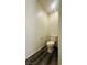 Compact toilet room with wood-look flooring and neutral paint at 7985 Flower Seeds St, Las Vegas, NV 89139