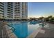 Enjoy this luxurious building's outdoor pool and lounge area with city views at 200 W Sahara Ave # 1711, Las Vegas, NV 89102