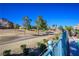 View of backyard with scenic view of the golf course and mountain at 2265 Lauren Dr, Las Vegas, NV 89134