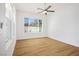 Bedroom with big windows with blinds and a ceiling fan at 2265 Lauren Dr, Las Vegas, NV 89134