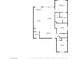 Detailed floor plan of the home with dimensions of each room, including bedrooms, kitchen, and living area at 2392 Mystic Star St, Henderson, NV 89044