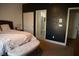 This main bedroom includes a large closet and an attached bathroom with subway tiles at 7444 Grassy Field Ct, Las Vegas, NV 89131