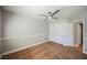 Neutral bedroom featuring carpet, a ceiling fan, and closet at 9725 La Cienega St, Las Vegas, NV 89183