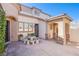 Inviting back patio featuring a custom tiled table and serene outdoor space at , Las Vegas, NV 89138