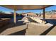 Backyard displaying an unfinished pool and a covered patio area, under a clear sky at 1275 Westwind Rd, Las Vegas, NV 89146