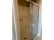 Shower features sliding glass doors, a shower head and a built-in shower seat at 270 E Flamingo Rd # 433, Las Vegas, NV 89169