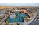 Aerial view of multiple pickleball courts in a well-maintained community setting at 3018 Fall Solstice Ct, Las Vegas, NV 89138