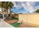 Backyard features mature palm trees and a detached structure at 6202 La Palma Pkwy, Las Vegas, NV 89118