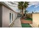 Backyard features mature palm trees and a detached structure at 6202 La Palma Pkwy, Las Vegas, NV 89118