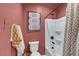 Well-lit bathroom with modern fixtures and a shower with glass door at 9007 Antora Summit St, Las Vegas, NV 89166