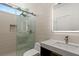 Stylish bathroom showcasing a glass shower, integrated sink, and minimalist design at 2293 Buckingham Ct, Henderson, NV 89074