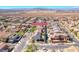 Overhead view showcasing a home's location within a peaceful, suburban neighborhood with easy access to local roads at 3204 Romanesque Art Ave, Henderson, NV 89044