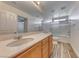 Bathroom featuring wood-look flooring and a sink with counter space at 3204 Romanesque Art Ave, Henderson, NV 89044