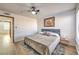 Comfortable bedroom featuring a bed, ceiling fan, closet, and bright natural light at 536 Greenbriar Pl, Boulder City, NV 89005