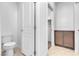 Well-maintained powder room featuring updated fixtures and cabinet space at 6832 Upland Heights Ave, Las Vegas, NV 89142