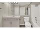 Neutral bathroom with a shower-tub combo, single vanity, and updated fixtures at 2966 Juniper Hills Blvd # 204, Las Vegas, NV 89142