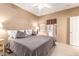 Spacious main bedroom featuring a plush bed and closet access at 3098 Quail Crest Ave, Henderson, NV 89052