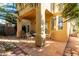 Secluded patio offers an inviting outdoor space with shaded seating and desert landscaping at 3098 Quail Crest Ave, Henderson, NV 89052