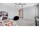 Bedroom with a ceiling fan, large closet, and lots of space at 3524 Crotone Ave, Henderson, NV 89044