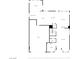 First-floor plan featuring an open-concept kitchen, living, and dining area with garage at 404 Via Sonador, Henderson, NV 89012