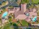 Aerial view of Community Pools and Spa area featuring pristine landscaping and multiple recreational water facilities at 5104 Elm Grove Dr, Las Vegas, NV 89130