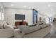 Cozy living room with modern furnishings, neutral color palette and a large screen tv at 5104 Elm Grove Dr, Las Vegas, NV 89130