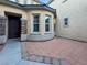 Exterior home detail displaying a beautiful patio and entryway at 10105 Prattville Ave, Las Vegas, NV 89148