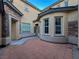 Exterior home detail displaying a beautiful patio and entryway at 10105 Prattville Ave, Las Vegas, NV 89148