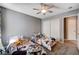 bedroom featuring two twin beds, carpet, and a ceiling fan at 262 Calvino Ave, Las Vegas, NV 89183