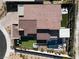 Overhead view of a luxury home featuring a red tile roof, pool, and manicured landscaping at 333 Highview Ridge Ave, Las Vegas, NV 89138