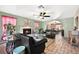 Bright living room with fireplace, arched entryways and tile flooring at 3620 Bahama Bay Ct, Las Vegas, NV 89147