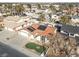 Aerial view of single-story home with well-kept landscaping and mountain views at 5200 Valley Glen St, Las Vegas, NV 89119