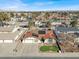 Aerial view of single-story home in neighborhood with mountain view at 5200 Valley Glen St, Las Vegas, NV 89119