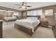 Main bedroom with ceiling fan, closet and window at 5200 Valley Glen St, Las Vegas, NV 89119